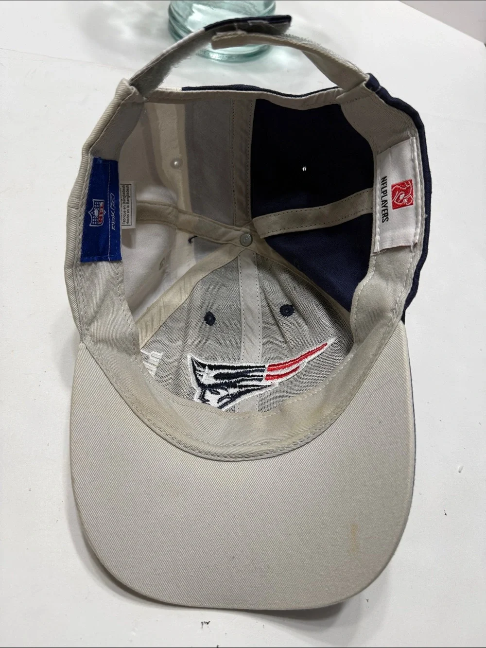 Reebok NFL Navy and White Vintage New England Patriots Tom Brady #12 Kids Hat